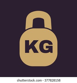 The kilogram icon. Kg and weight symbol. Flat Vector illustration