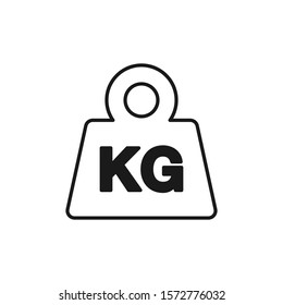 Kilogram icon. Weight unit icon. Kg icon.