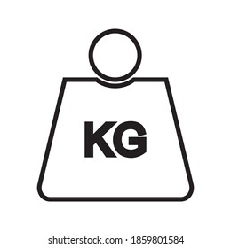 Kilogram icon. Weight unit icon. Kg icon, on white background.