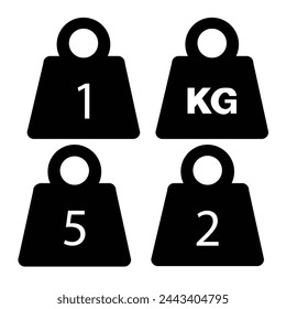 Kilogram icons isolated on white background. Scale icon vector. Mass measurement.