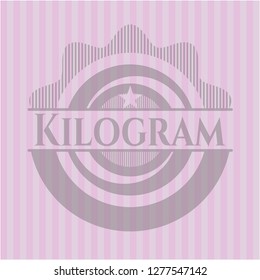 Kilogram pink emblem. Retro