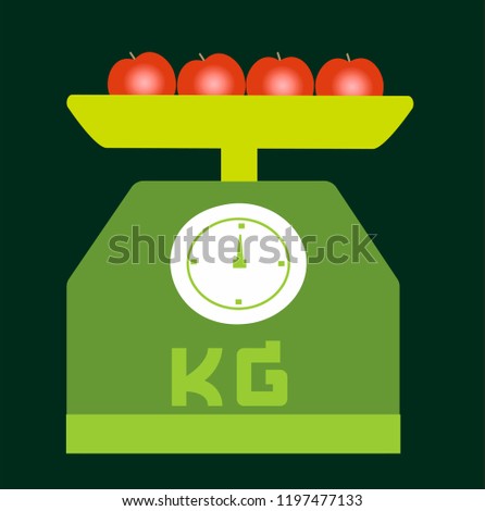 kilogram scale apples vector icon