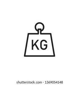 Kilogram vector icon flat style isolated on white background