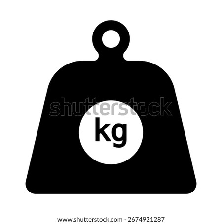 Kilogram weight block icon for weight measurement. In a simple flat style. EPS 10 Vector illustration