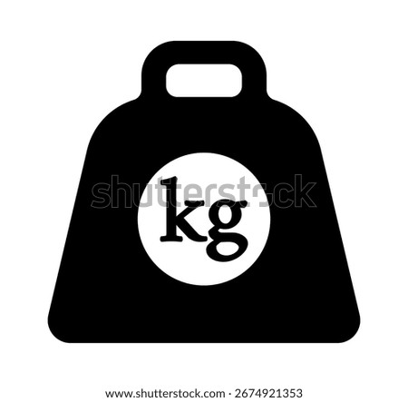Kilogram weight block icon for weight measurement. In a simple flat style. EPS 10 Vector illustration