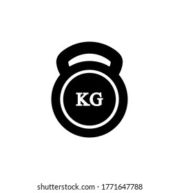 Kilogram weight dumbbell vector icon