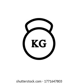 Kilogram weight dumbbell vector icon