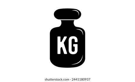 Kilogram Weight emblem , black isolated silhouette