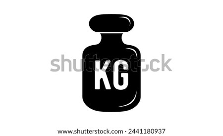 Kilogram Weight emblem , black isolated silhouette