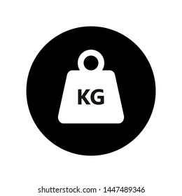 Kilogram weight graphic Icon. KG weight sign in the circle isolated on white background. Vector illustration