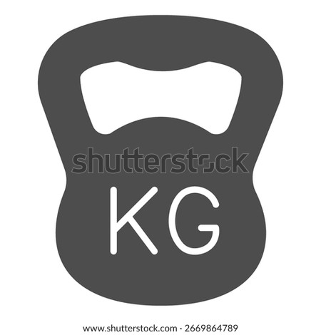 Kilogram weight heavy kettlebell solid icon, body building concept. Vector graphics. One big kettlebell, training sign on white background, glyph style icon for mobile or web design