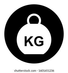 Kilogram weight icon design. KG weight sign icon in trendy silhouette style design. Vector illustration.