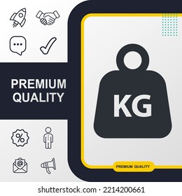 kilogramo, elemento gráfico del icono de peso. Diseño moderno.