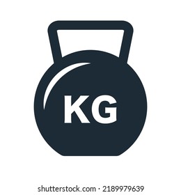 Kilogram weight icon. Kettlebell. Weight Training. Vector.
