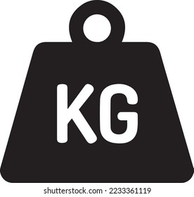 icono de kilogramo de peso. señal de peso de metal antiguo en kg. peso metálico kilogramo de icono pesado. Concepto de pesada y ligera. Signo aislado moderno