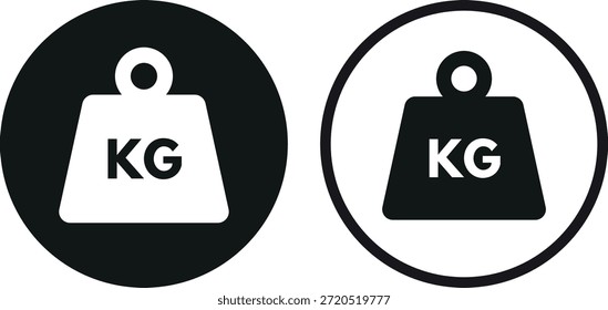 Icono del peso del kilogramo fijado en dos estilos. Icono de peso . Icono de kilogramo . Ilustración vectorial