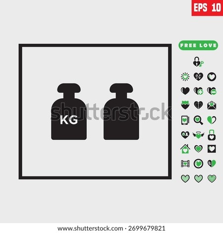 Kilogram weight icon set in two styles, KG weight icon, design for website, app, UI, isolated on white background. EPS 10 vector illustration