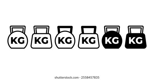 kilogram weight icon symbol sign vector design black white color illustration collection isolated