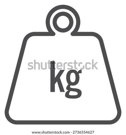 Kilogram weight line icon. Heavy dumbell symbol