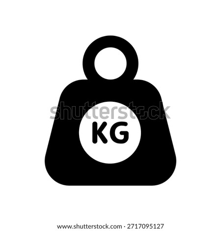 Kilogram weight measurement flat icon on white background, isolated vector illustration