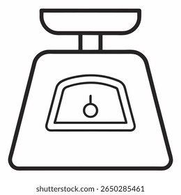 Vector de contorno de peso de kilogramo sobre fondo blanco 