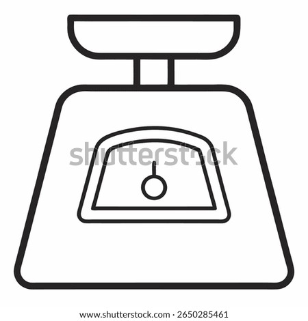 Kilogram weight outline vector on white background 
