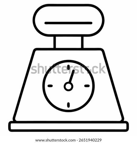 Kilogram weight outline vector on white background 