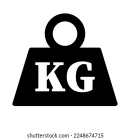 Kilogram weight symbol. Muscle training icon. Vector.