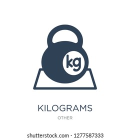 kilograms icon vector on white background, kilograms trendy filled icons from Other collection, kilograms vector illustration