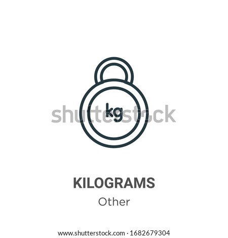 Kilograms outline vector icon. Thin line black kilograms icon, flat vector simple element illustration from editable other concept isolated stroke on white background