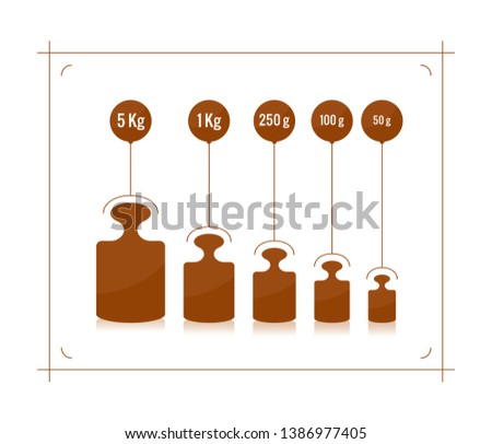 kilograms set. illustration kilograms concept