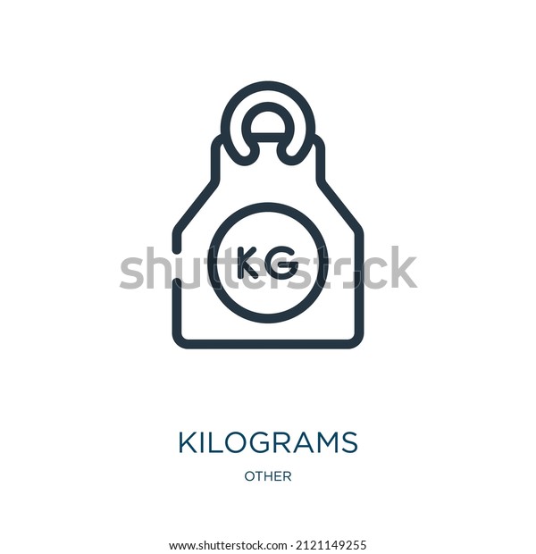 kilograms thin line icon.\
measurement, barbell linear icons from other concept isolated\
outline sign. Vector illustration symbol element for web design and\
apps.