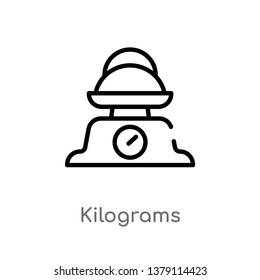 kilograms vector line icon. Simple element illustration. kilograms outline icon from other concept. Can be used for web and mobile