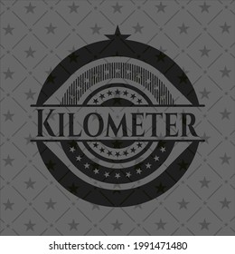 Kilometer dark emblem. Vector Illustration. Detailed. 