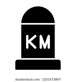 kilometer Vector Glyph Icon For Personal And Commercial Use.
