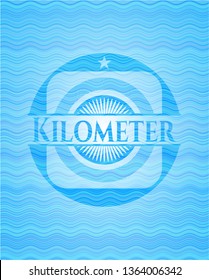Kilometer water concept style emblem.