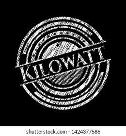 Kilowatt written with chalkboard texture. Vector Illustration. Detailed.