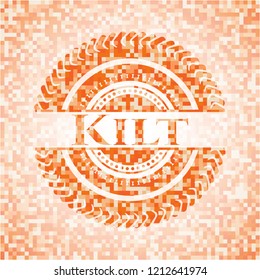 Kilt abstract orange mosaic emblem