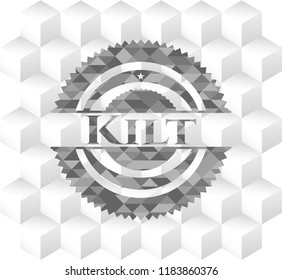 Kilt grey emblem with cube white background