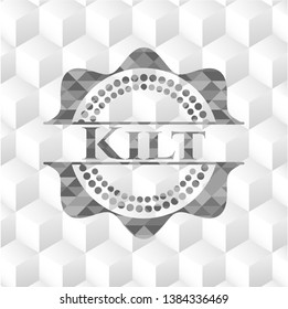 Kilt grey emblem with geometric cube white background