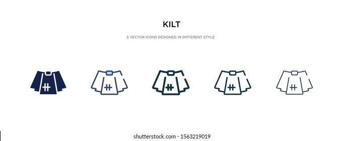 kilt icon in different style vector illustration. two colored and black kilt vector icons designed in filled, outline, line and stroke style can be used for web, mobile, ui