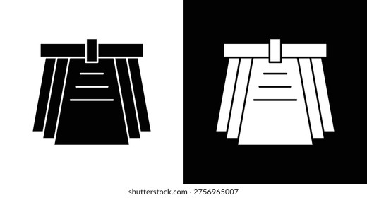 Kilt icon flat design. Modern style in black color.