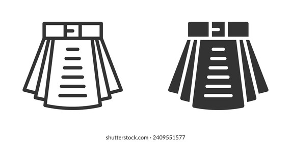 Kilt icon isolated on a white background. Vector illustration.