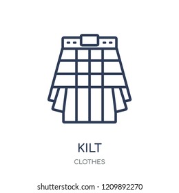 Kilt icon. Kilt linear symbol design from Clothes collection. Simple outline element vector illustration on white background.