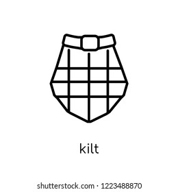 kilt icon. Trendy modern flat linear vector kilt icon on white background from thin line Kilt collection, outline vector illustration