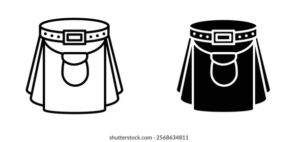 Kilt icons in outline and fill. vector illustration for ui.