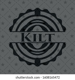Kilt realistic dark emblem. Vector Illustration. Detailed.
