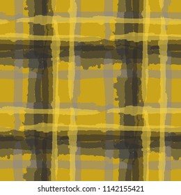 Kilt Texture. Seamless Grunge Background with Hand Painted Crossing Brush Strokes for Wallpaper, Linen, Cloth. Rustic Check Texture. Vector Seamless Kilt Texture. Scottish 
Ornament