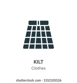 Kilt vector icon on white background. Flat vector kilt icon symbol sign from modern clothes collection for mobile concept and web apps design.