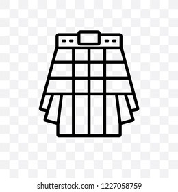 Kilt vector linear icon isolated on transparent background, Kilt transparency concept can be used for web and mobile